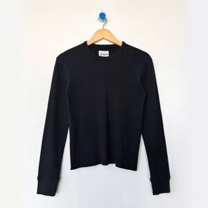 Le Bon Shoppe Pointelle Fundamental Tee in Black NWT